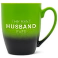 thumbnail image 1 of Elanze Designs The Best Husband Ever Two Toned Ombre Matte Green and Black 12 ounce Ceramic Stoneware Coffee Cup Mug, 1 of 1