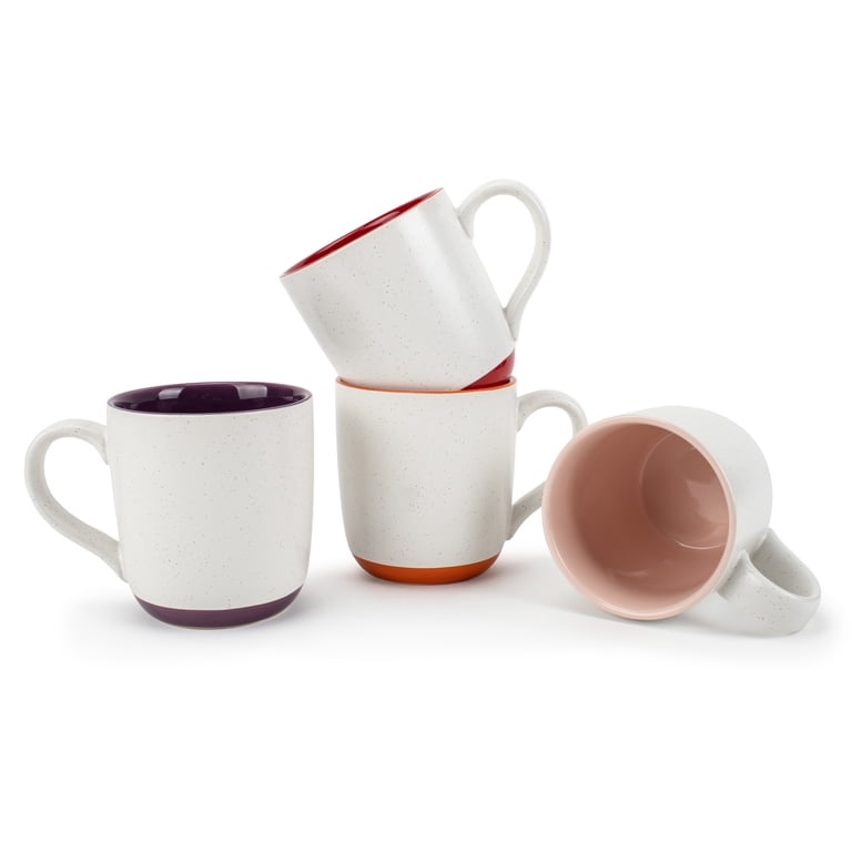 Elanze Designs Typewriter Speckled Warm Assorted 13 ounce Ceramic Coffee  Mugs Set of 4