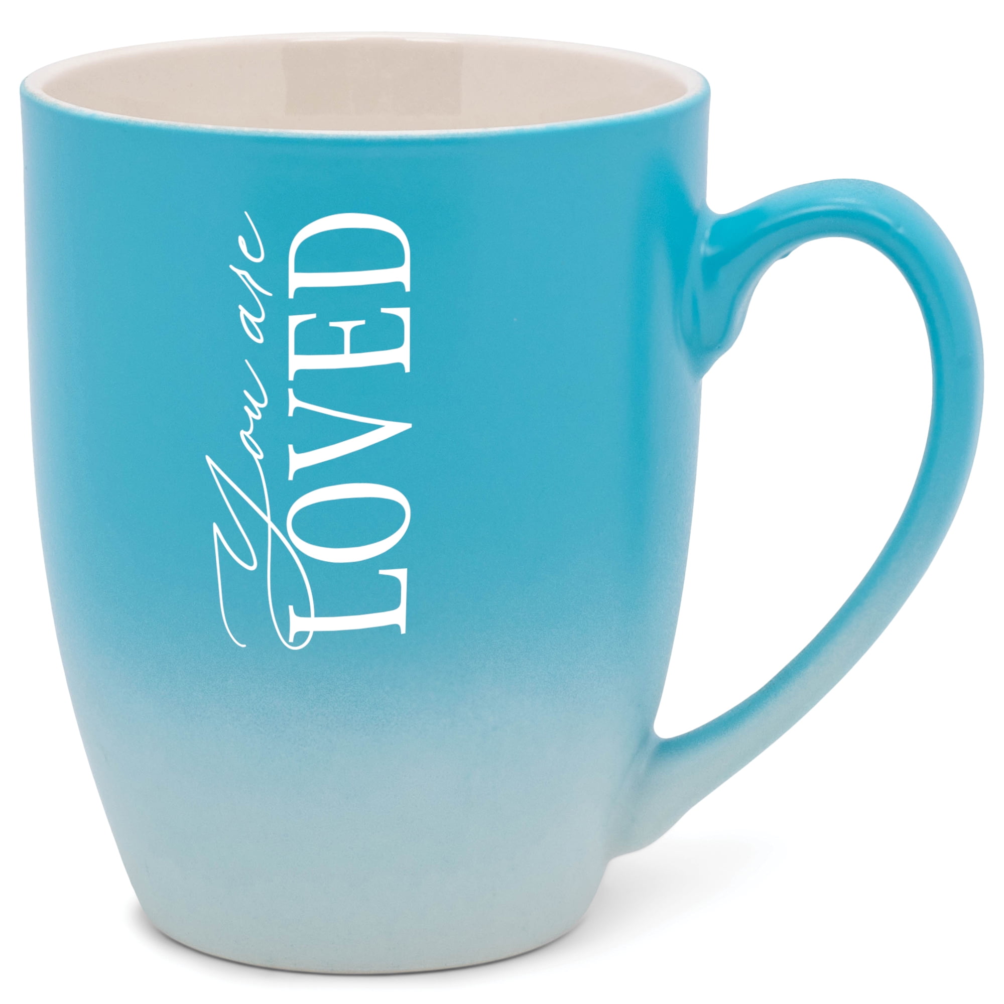 Elanze Designs You Are Loved Two Toned Ombre Matte Pale Blue and White ...