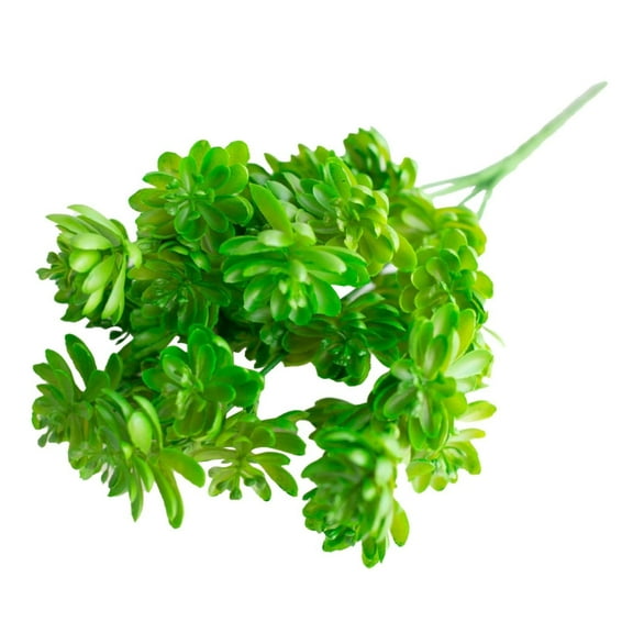 Elapind 1 Pcs Artificial Plant Mini Fake Plants Unpotted Faux Greenery for Craft, Small Plastic Plant Assortment in Flocked Green Floral Decor for Party, Cake, Garden & Outdoor,Green