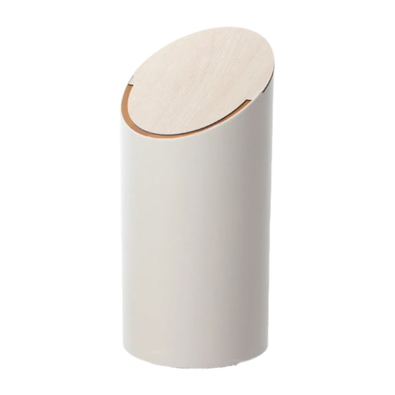 Elapind 1 Pcs Bathroom Trash Can with Swing Lid Small Garbage Can Plastic Bathroom Trashcan Garbage Bin for Kitchen Waste Bedroom Room Outdoor,White