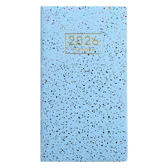 Elapind 2026 Daily Planner Pocket Book, School Pocket Notebook Organizers Plan Daily Plan Notebook with Travel Diary Function 2026 School, Dazzling Blue