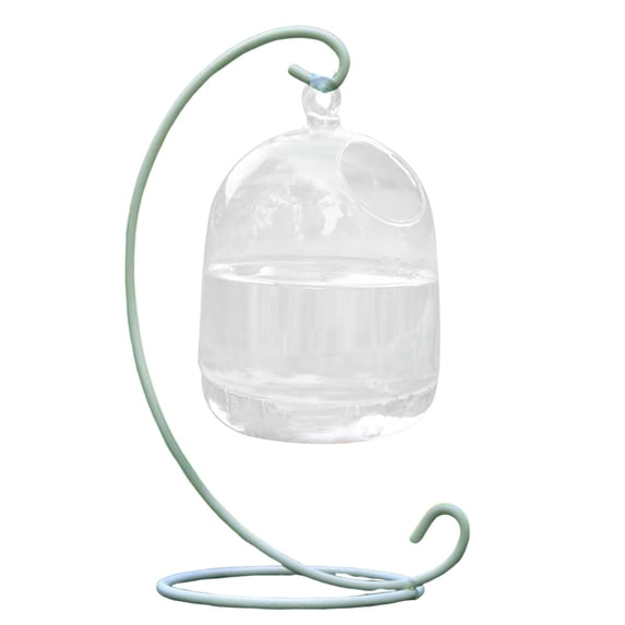 Elapind Desk Hanging Fish Tank Bowl with Stand,Hanging Fish Bowl with Stand, Transparent Mini Fish Tank Bowl, Space-Saving Impermeable Construction Glass Vase Aquarium for Home, Office Accessory