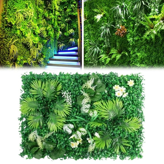Elapind Faux Green Wall, Artificial Hedge Panel, Privacy Screen with Fern Plants for Indoor/Outdoor Decor, 40X60Cm Size, Artificial Grass Wall Green