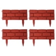 thumbnail image 1 of Elapind Imitation Stone Garden Fence, Faux Stone Retaining Wall Look Garden Bricks Border with Ground Stakes, 17.7 X 11.6 in Plastic Edging Blocks for Flower Beds, Lawn, Mulch,Wine, 1 of 7