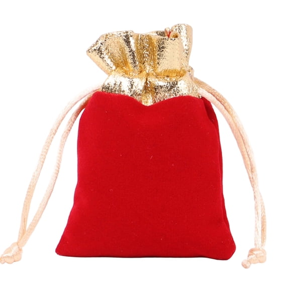 Elapind Velvet Drawstring Gift Pouches, Metallic Trim Jewelry Storage Bags, Reusable Favor Sacks for Wedding, Holiday & Small Gift Packaging