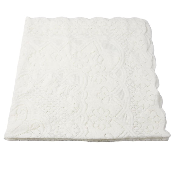 Elapind White Lace Jacquard Small Square Tablecloth for End Side Coffee Table Cover Home Decoration,Beige