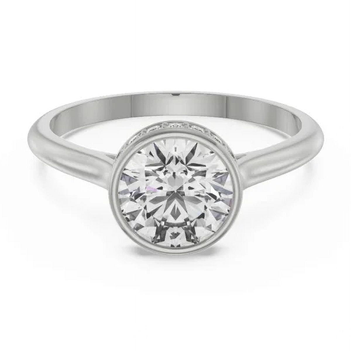 Elara Jewel Diamond Engagement Rings for Her - 14K White Gold Over