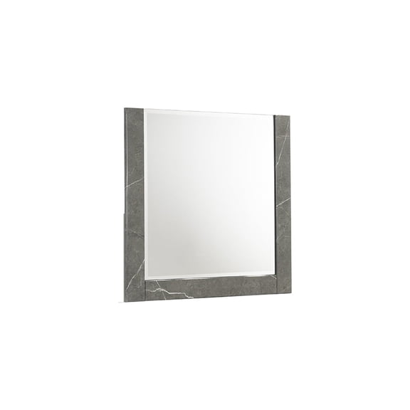 Elara Mirror Two-Tone High-Gloss Marble & Lacquer Frame with Large Reflective Surface and Elegant Design- Gray(Includes Mirror Only) same asG150108691 (NJ inventory)