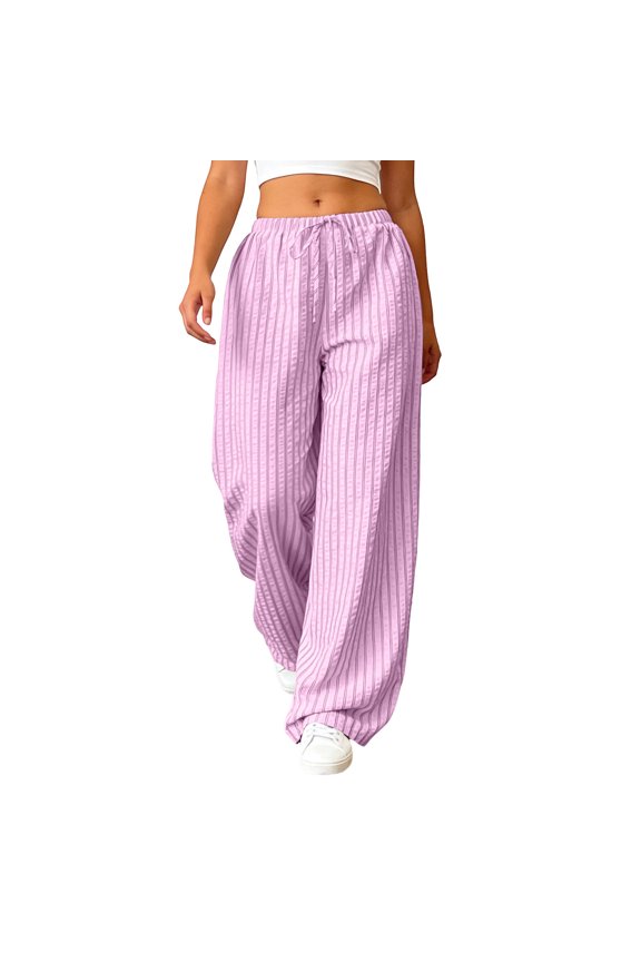 Women's Color-Blocking Texture Design Insert Pocket Casual Pants 2026 Loose Fit