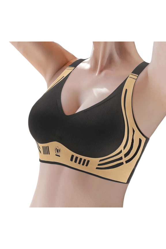 Aura Lane Women’s Minimizer Bra for Large Bust Seamless Wirefree Full Coverage Bra, Anti-Droop with Side Support for Armpit Fat Black XXXL