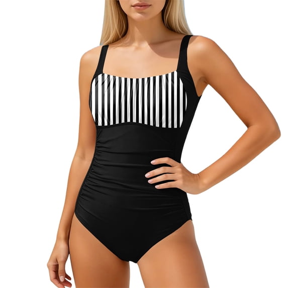 Elara Women's One-Piece Swimsuit Folding Design Tummy Control Cutout High Waisted Bathing Suit