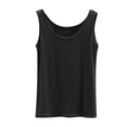 thumbnail image 1 of Elara Women’s Plus Size U-Neck Loose Fit Tank Top – Soft Cotton Summer Sleeveless Shirt, Casual Solid Camisole for Layering Black XL, 1 of 5