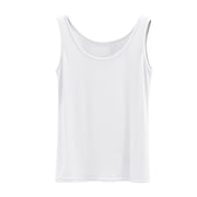 Elara Women s Plus Size U-Neck Loose Fit Tank Top   Soft Cotton Summer Sleeveless Shirt, Casual Solid Camisole for Layering White XXL