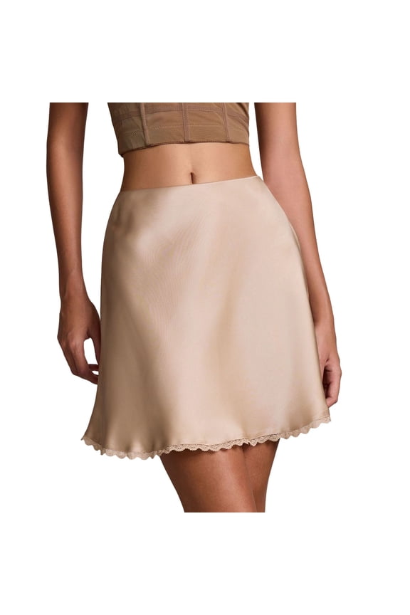 Women's Satin Mini Skirt Leopard Print High Waist Elastic A-Line Silk Feel Skirt