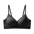 thumbnail image 1 of Elara Women’s Seamless Lifting Push Up Bra Latex Cup Soft Gel Breathable Brushed Camellia Black XL, 1 of 3