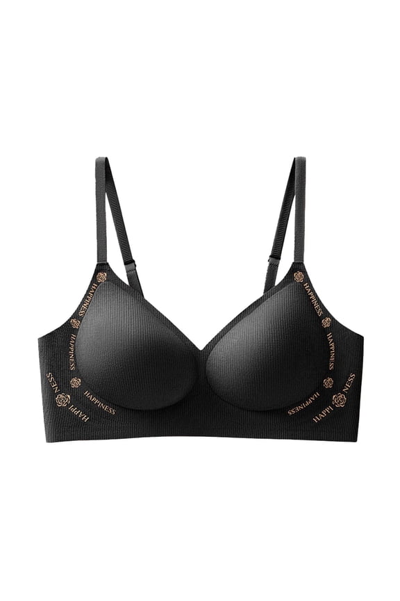 Women’s Seamless Lifting Push Up Bra Latex Cup Soft Gel Breathable Brushed Camellia Black XL