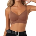 thumbnail image 1 of Elara Women’s Seamless Lifting Push Up Bra Latex Cup Soft Gel Breathable Brushed Camellia Brown M, 1 of 5