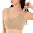thumbnail image 1 of Elara Women’s Seamless Wireless Push Up Bra Molded Cup Side Support Anti-Sagging Tank Top Beige XXXL, 1 of 5