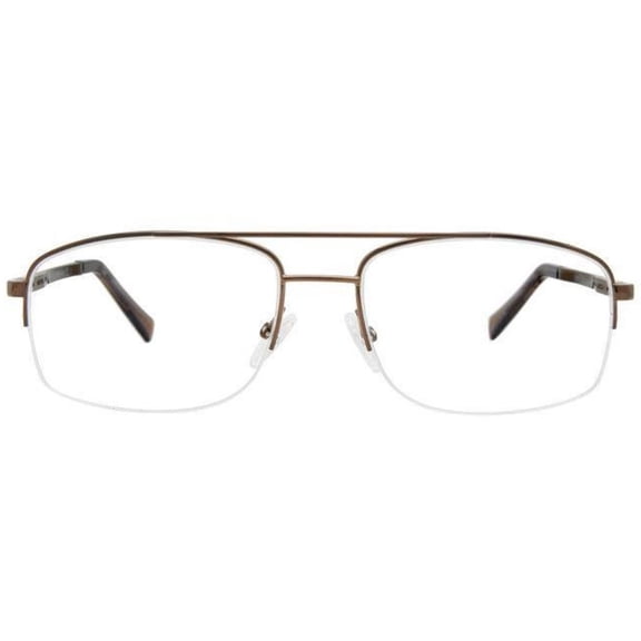 Elasta E 7246 009Q 00 Men's Brown Metal Half Rim Frame Eyeglasses
