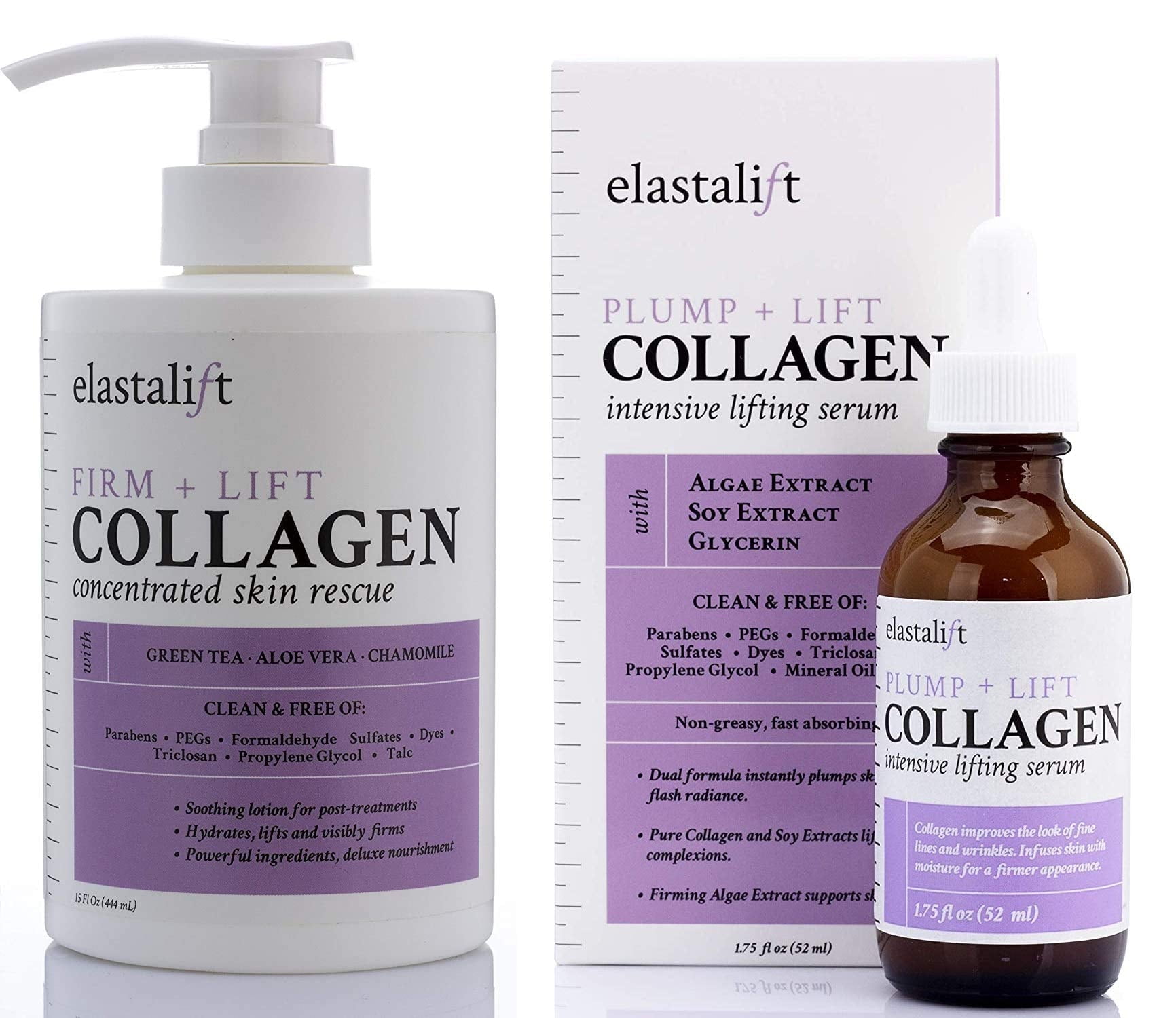 Elastalift Firming Collagen Body Cream and Collagen Facial Serum Skincare Set of Two