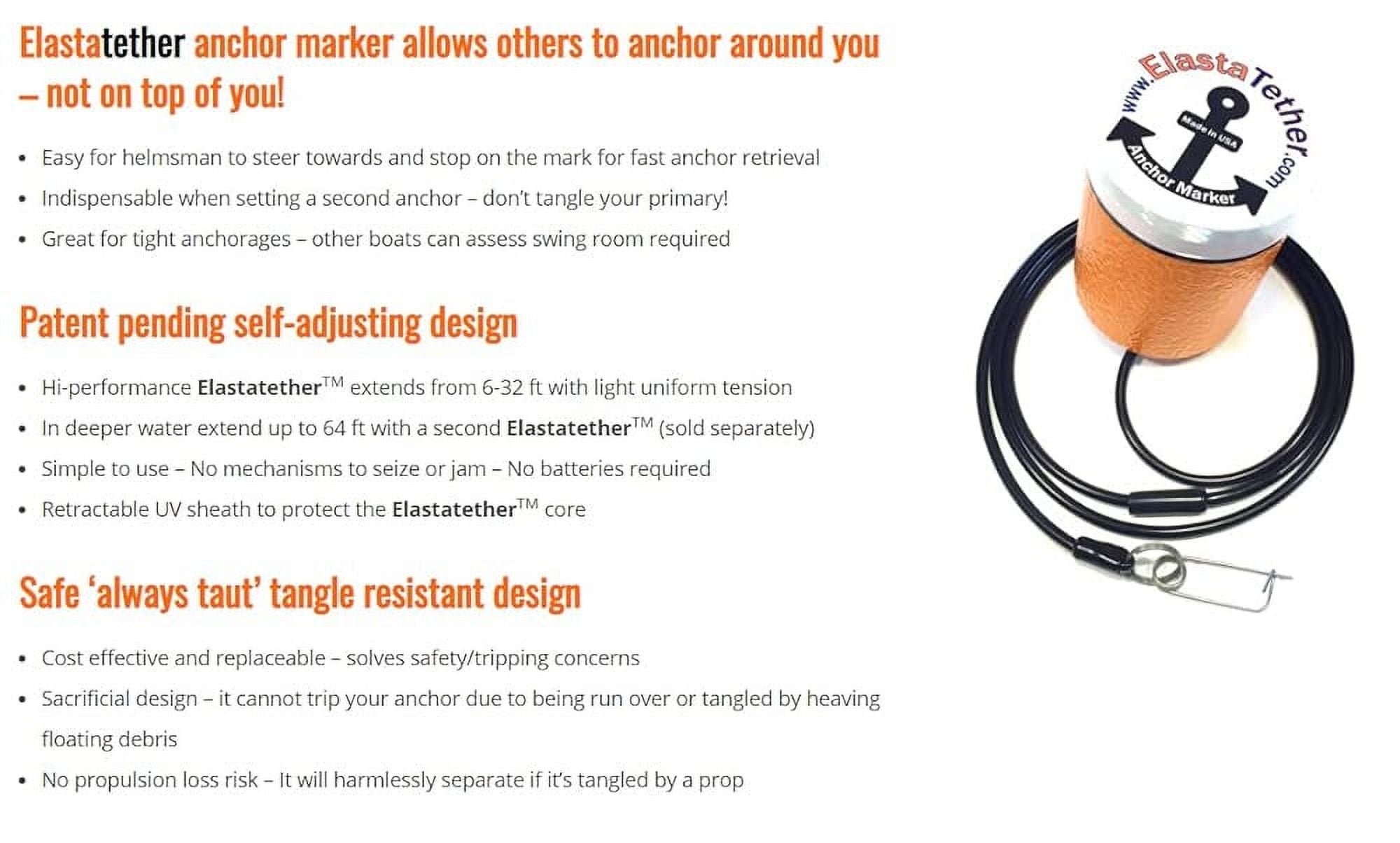 Elastatether (Tm) SelfAdjusting Anchor Marker Buoy High Visibility