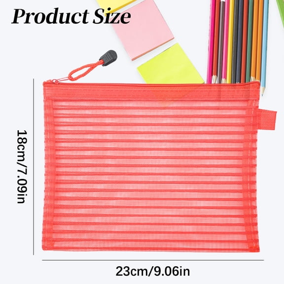 Zipper Mesh Pencil Pen Case Storage Pouch Multipurpose Travel Bag Stationery Organizer