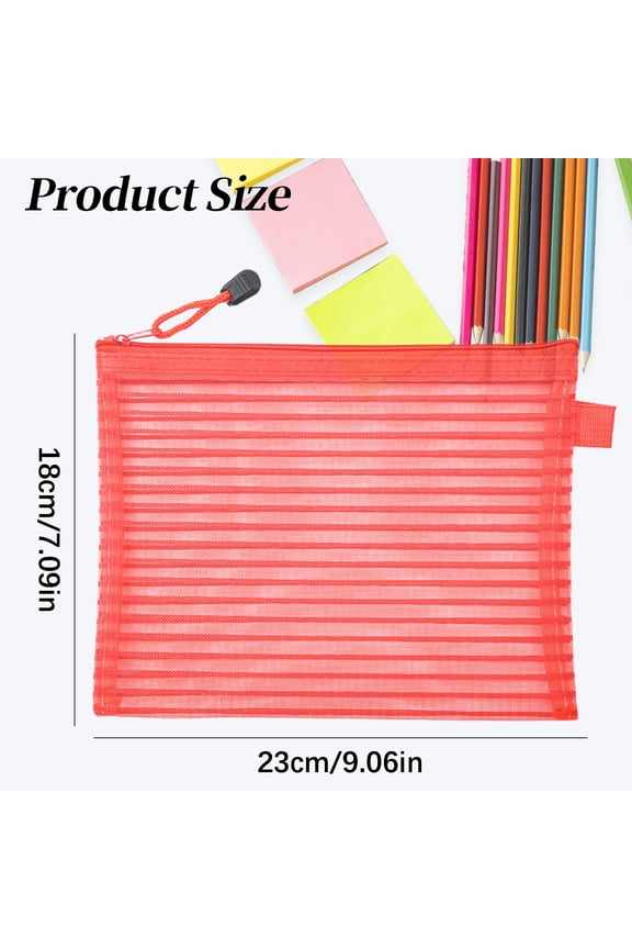 Zipper Mesh Pencil Pen Case Storage Pouch Multipurpose Travel Bag Stationery Organizer
