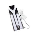 thumbnail image 1 of Elastic Adjustable Suspender and Pre Tied Bowtie Y Shaped Suspenders Set for Men, White, 1 of 2