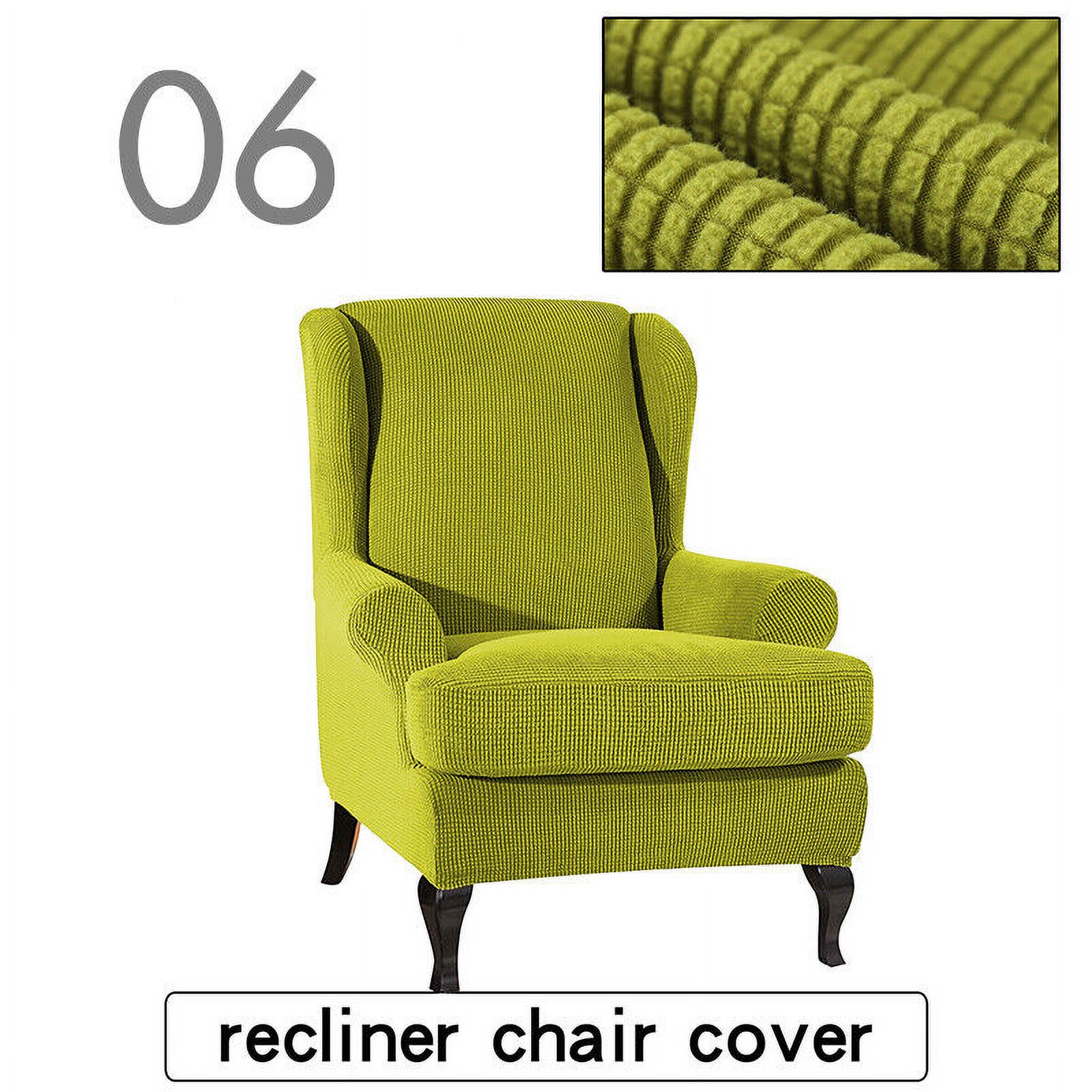Elastic Arm Wing Back Chair Cover Armchair Wingback Slip Cover Stretch