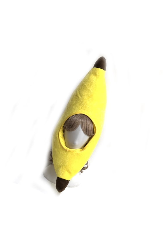 Elastic Banana Costume Cap Durability Polyester Construction Comfortable Humorous Unisex Headwear For Special Occasion