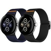 Elastic Band Compatible with Google Pixel Watch 3 45mm 41mm Band/Pixel Watch 2 /Google Pixel Watch Band for Men Women - Upgraded Metal Lugs - Breathable Stretchy Nylon Sport Strap for Pixel Watch