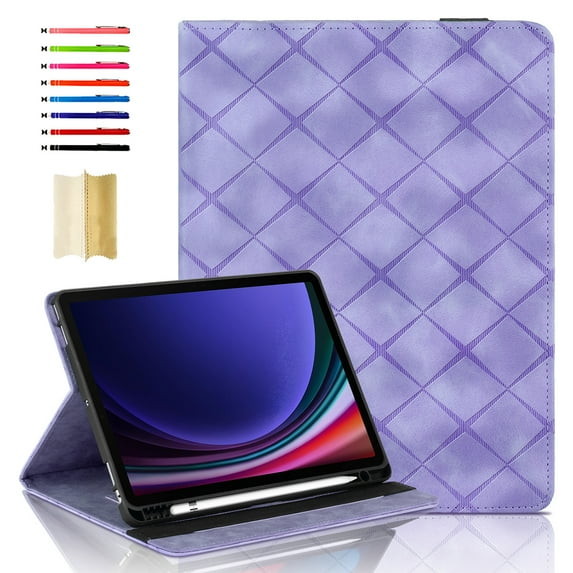 Elastic Band PU Leather Case for Samsung Galaxy S10 FE / S9 FE with Pencil Holder, Folio Cover Adjustable Stand - Multiple View Angles, for Samsung Galaxy S10 FE / S9 FE, Purple