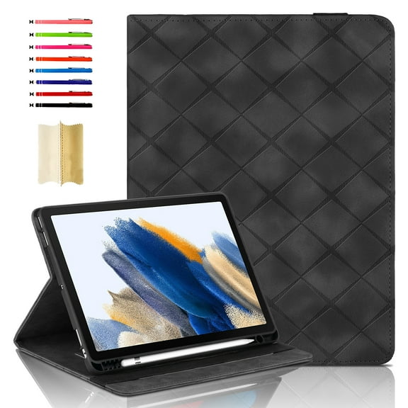 Elastic Band PU Leather Case for Samsung Galaxy Tab A9 8.7" 2023 SM-X110 / SM-X115 with Pencil Holder, Folio Cover Adjustable Stand - Multiple View Angles, for Samsung Galaxy Tab A9, Black