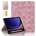 thumbnail image 1 of Elastic Band PU Leather Case for Samsung Galaxy Tab S9 FE+ 12.4" 2023 SM-X610/SM-X616B with Pencil Holder, Folio Cover Adjustable Stand - Multiple View Angles, for Tab S9 FE Plus, Pink, 1 of 8