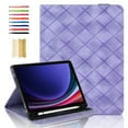 thumbnail image 1 of Elastic Band PU Leather Case for Samsung Galaxy Tab S9 FE+ 12.4" 2023 SM-X610/SM-X616B with Pencil Holder, Folio Cover Adjustable Stand - Multiple View Angles, for Tab S9 FE Plus, Purple, 1 of 8