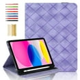 thumbnail image 1 of Elastic Band PU Leather Case for iPad Pro 11 2022 / 2021 / 2020 / 2018 with Pencil Holder, Smart Folio Cover Adjustable Stand - Auto Wake/Sleep and Multiple View Angles, Purple, 1 of 8