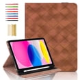 thumbnail image 1 of Elastic Band PU Leather Case for iPad Pro 12.9" 2018/ 2020 / 2021 / 2022 with Pencil Holder, Smart Folio Cover Adjustable Stand - Auto Wake/Sleep and Multiple View Angles, Brown, 1 of 8