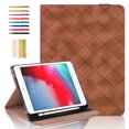 thumbnail image 1 of Elastic Band PU Leather Case for iPad mini 1/2/3/4/5 with Pencil Holder, Smart Folio Cover Adjustable Stand - Auto Wake/Sleep and Multiple View Angles, Brown, 1 of 8