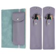 thumbnail image 1 of Elastic Band Pen Holder, 2Pcs Adjustable Leather Pen Sleeve Pouch for Notebook Journal Planner Tablet Office Classroom, Purple, 1 of 6