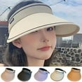 thumbnail image 1 of Elastic Band Sun Visors for Women Long Hair Empty Top Adjustable Sunshade Hat, 1 of 7