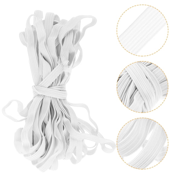 Supvox White Elastic Band for Clothes Sewing Flat Stretch Bands for Necklines and Cuffs