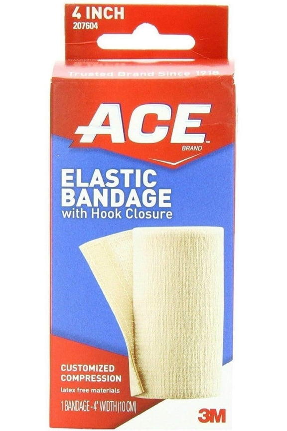 Elastic Bandage ACE 4" Standard Compression Single Hook and Loop Closure Tan NonSterile - (Pack of 2)