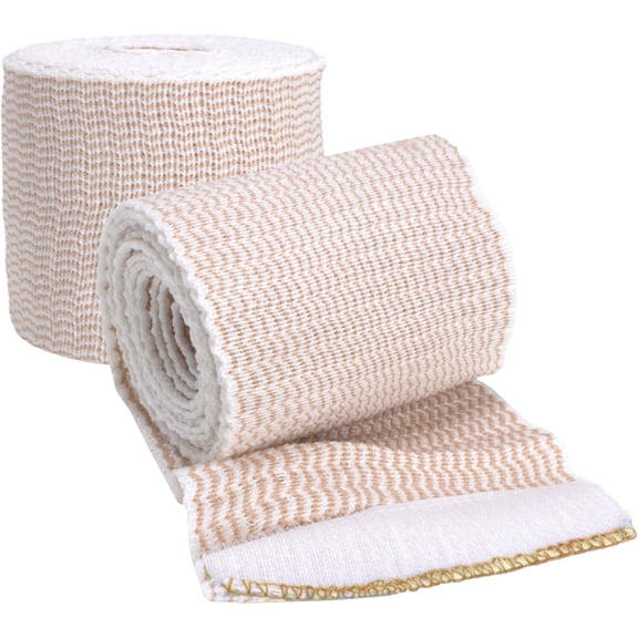 Elastic Bandage Wrap, 2 in x 15 ft Stretch, Hook & Loop Reusable Body Compression Bandage Wrap for Wrists, Elbow, Knees, Ankles & Feet (2)