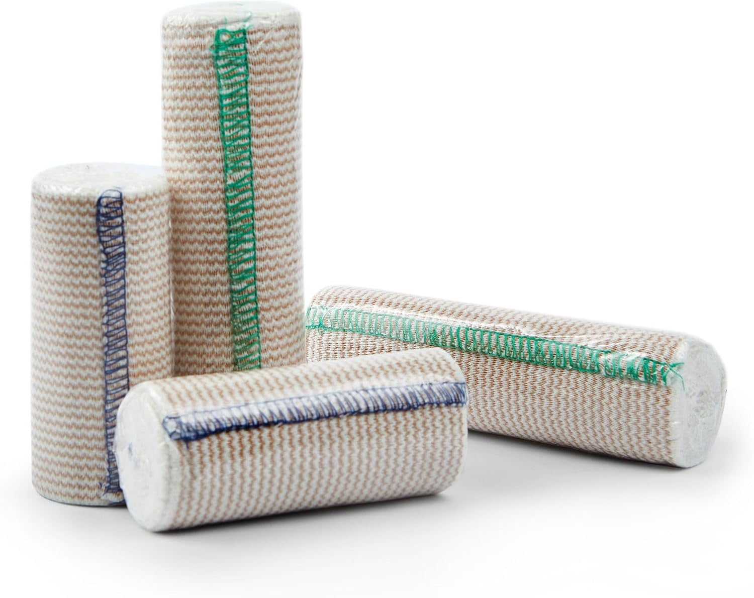 Elastic Bandage Wrap-4 Pack Premium Elastic Bandages with Velcro Closure | 2 Rolls of Each Size(4 Inch x 4.6 Meter & 6 Inch x 4.6 Meter),Compression Bandage for Wrist, Calf, Ankle, Foot 4 Inch x 4.6