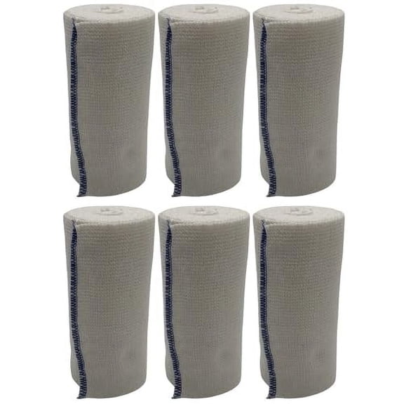 Elastic Bandage Wrap with Self-Closure, Reusable Compression Bandage Roll 4" x 5 yds, Stretchable Bandage Wrap for Legs, Knees, Ankles, Wrists and Elbows (6 Pack)
