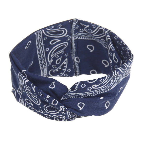 Elastic Bandana Headband, Head Wrap for Women, Adult Fashion Hair Accessory Navy One Size