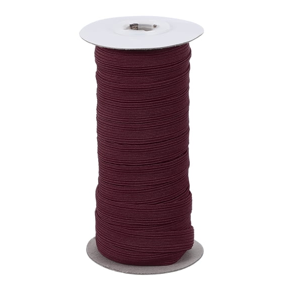 Uxcell Elastic Band, Polyester Flat Elastic Cord Stretch Strap for Sewing and DIY Projects Dark Brown 1/2 inch x 20 Yards