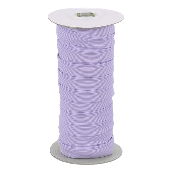 Uxcell Elastic Band, Polyester Flat Elastic Cord Stretch Strap for Sewing and DIY Projects Light Purple 1/2 inch x 20 Yards