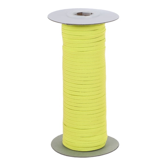 Uxcell Elastic Band, Polyester Flat Elastic Cord Stretch Strap for Sewing and DIY Projects Lemon Yellow 1/8 inch x 50 Yards